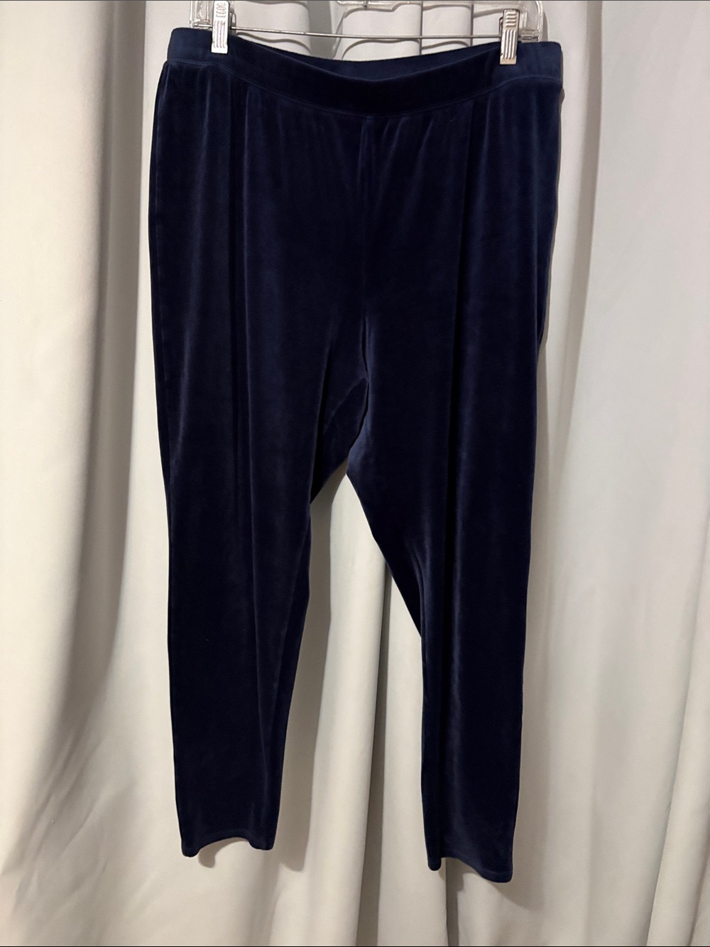 d&co. Comfort Zone. Velvet Leggings in Blue Size Large Like New